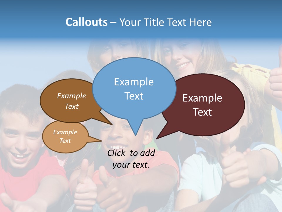 Happy Kids With Thumbs Up PowerPoint Template