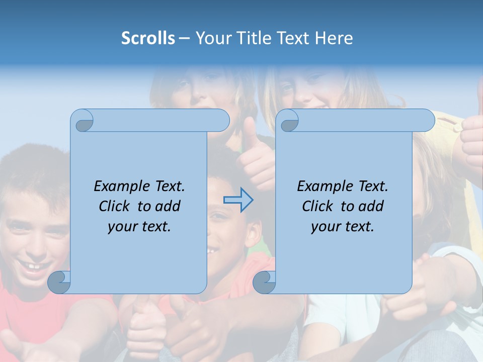 Happy Kids With Thumbs Up PowerPoint Template