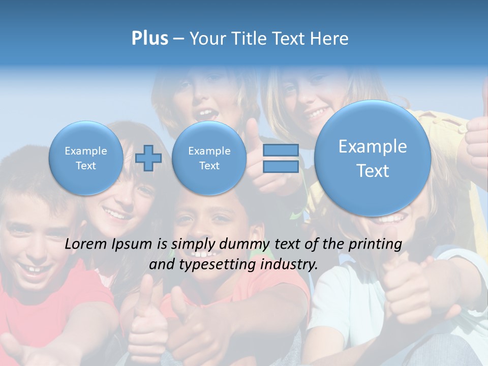 Happy Kids With Thumbs Up PowerPoint Template