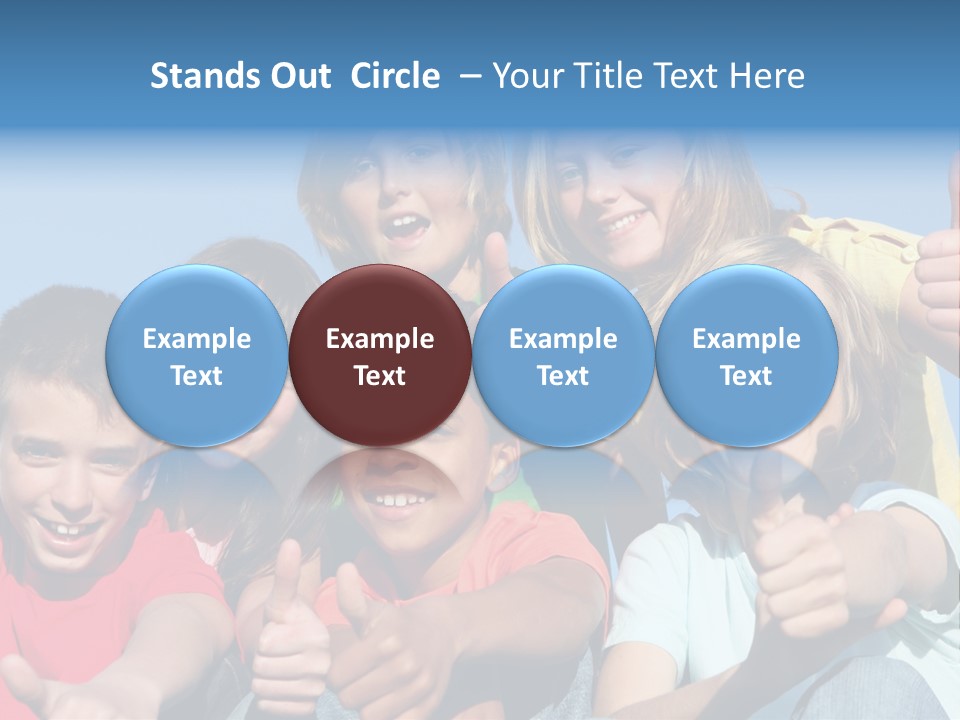 Happy Kids With Thumbs Up PowerPoint Template