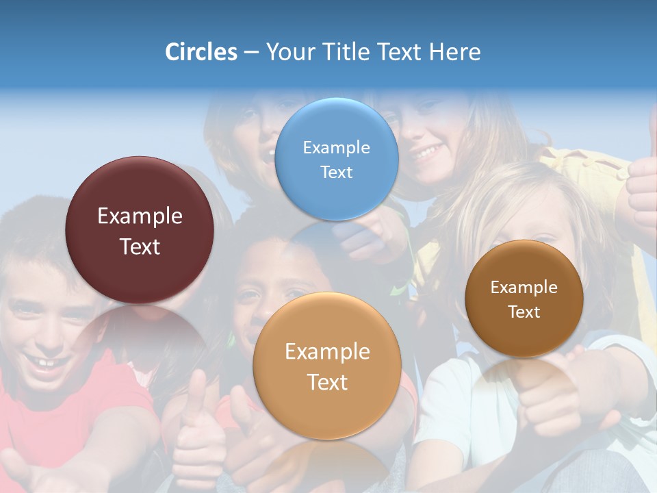 Happy Kids With Thumbs Up PowerPoint Template