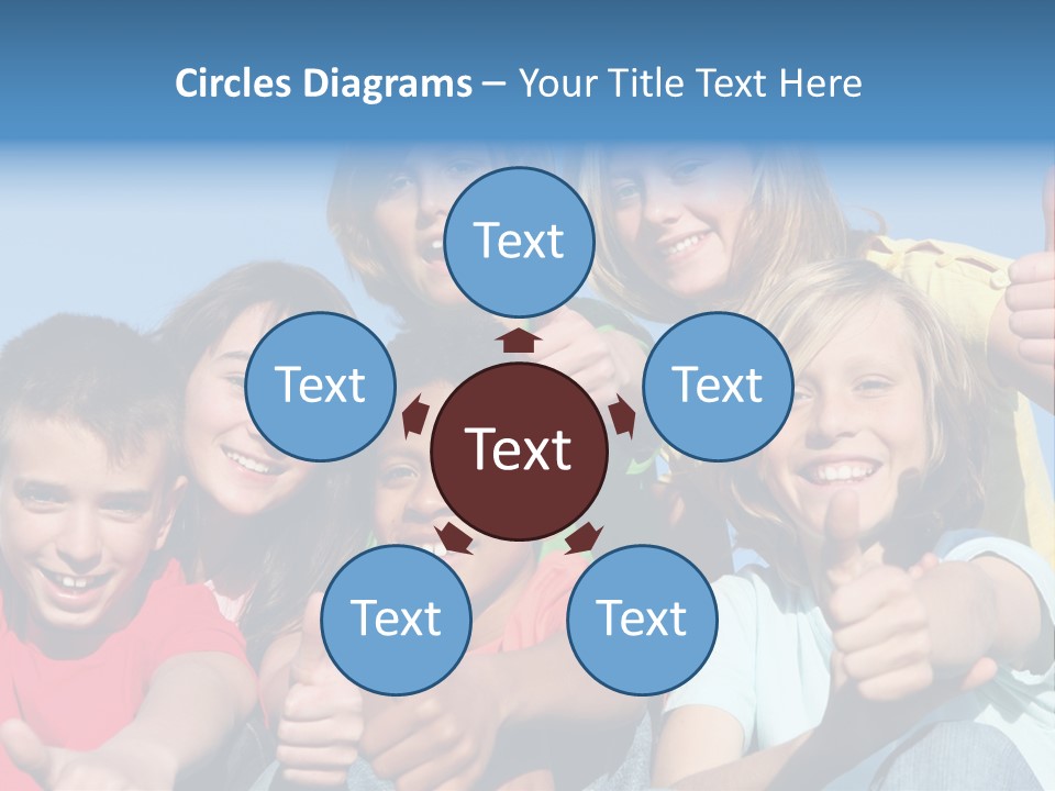 Happy Kids With Thumbs Up PowerPoint Template