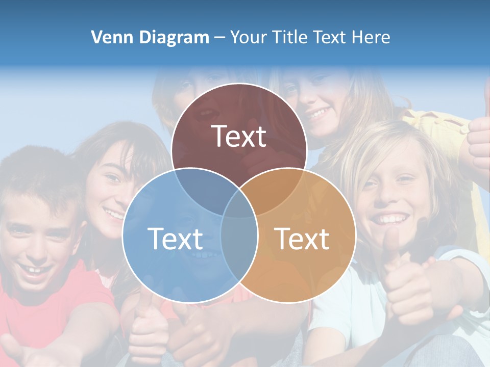 Happy Kids With Thumbs Up PowerPoint Template