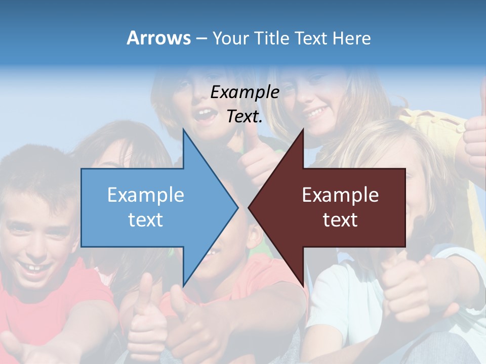 Happy Kids With Thumbs Up PowerPoint Template