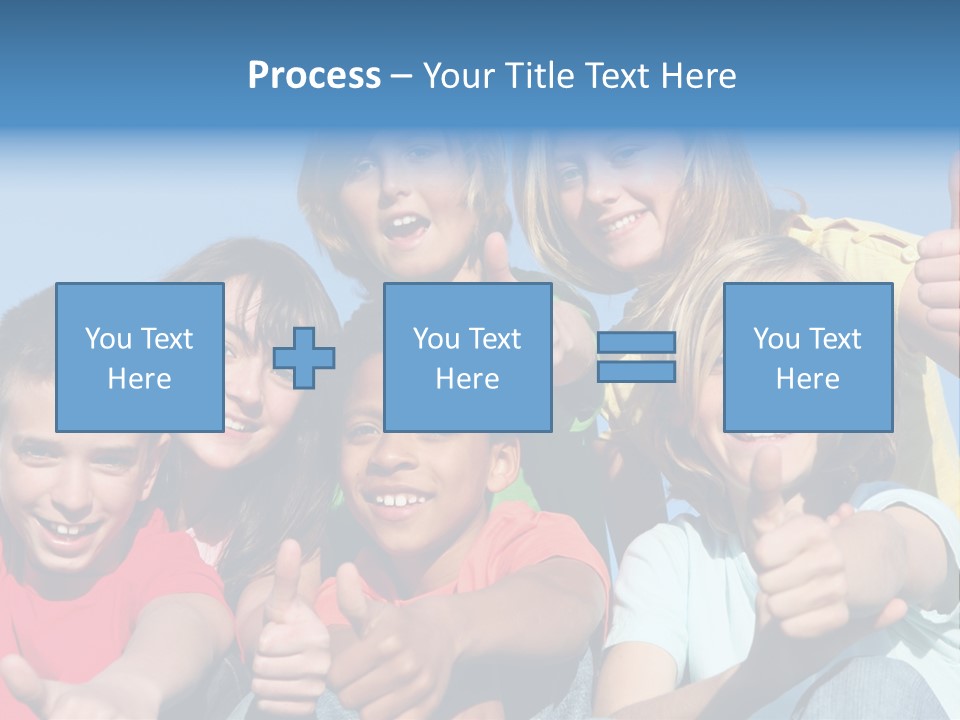 Happy Kids With Thumbs Up PowerPoint Template