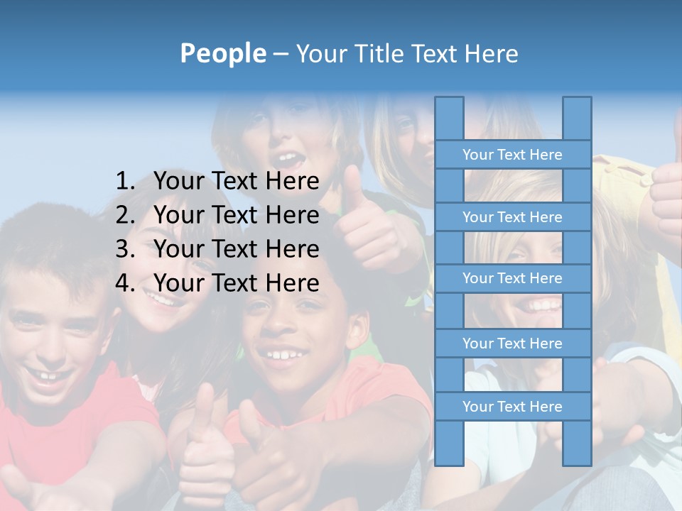 Happy Kids With Thumbs Up PowerPoint Template