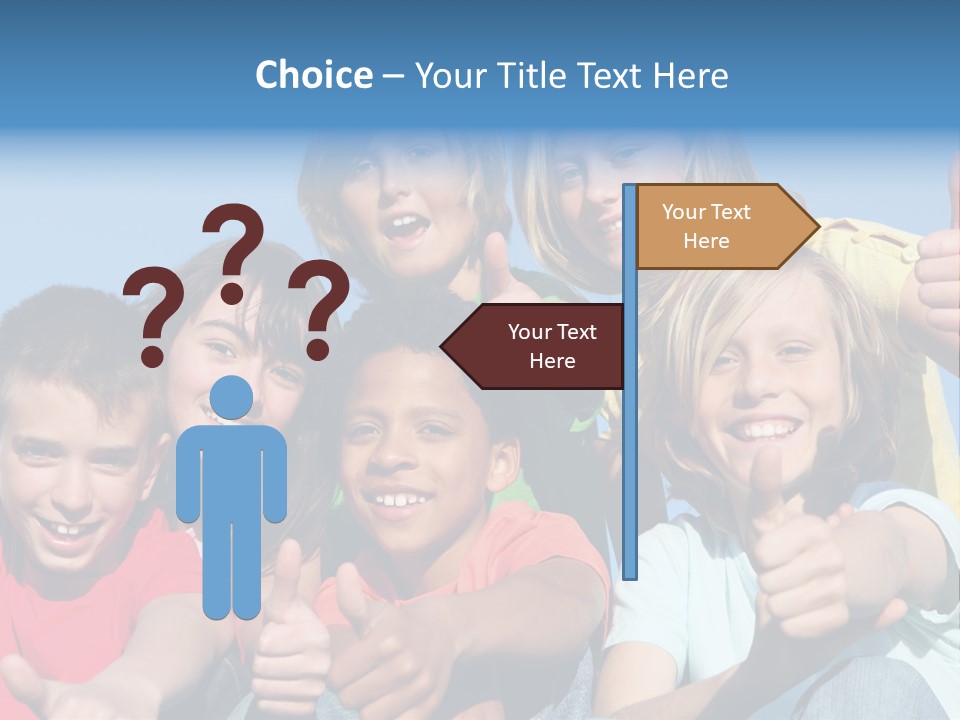 Happy Kids With Thumbs Up PowerPoint Template
