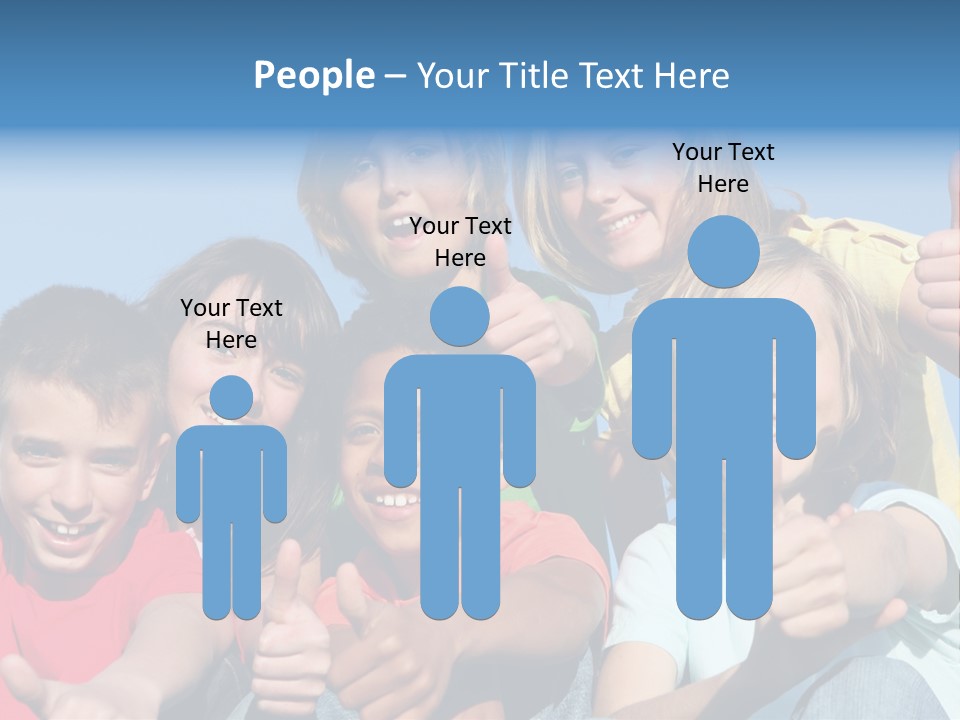 Happy Kids With Thumbs Up PowerPoint Template