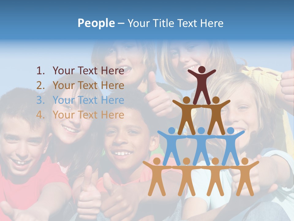 Happy Kids With Thumbs Up PowerPoint Template