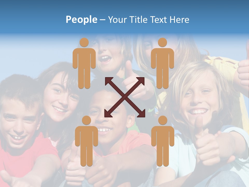 Happy Kids With Thumbs Up PowerPoint Template