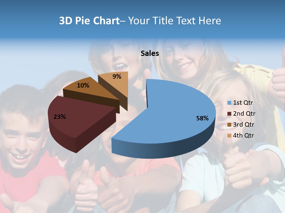 Happy Kids With Thumbs Up PowerPoint Template
