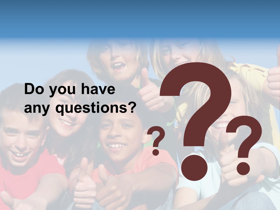 Happy Kids With Thumbs Up PowerPoint Template