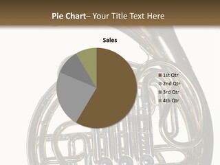 A Gold Brass French Horn Isolated Against A White Background In The Horizontal Format. PowerPoint Template