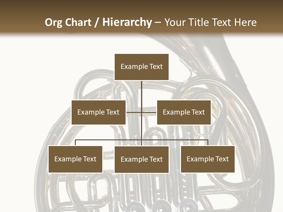 A Gold Brass French Horn Isolated Against A White Background In The Horizontal Format. PowerPoint Template