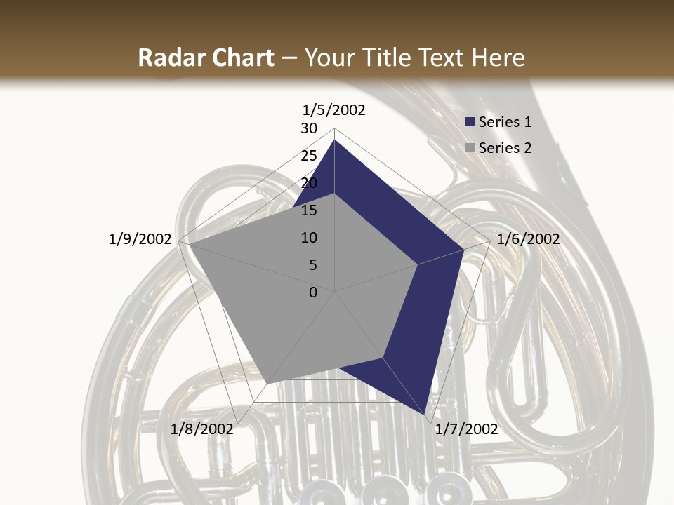 A Gold Brass French Horn Isolated Against A White Background In The Horizontal Format. PowerPoint Template