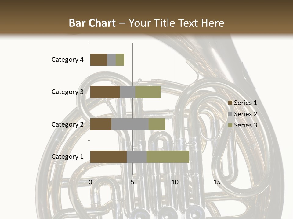 A Gold Brass French Horn Isolated Against A White Background In The Horizontal Format. PowerPoint Template