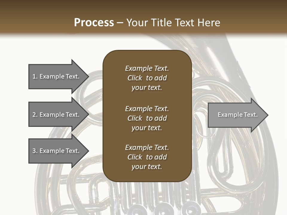 A Gold Brass French Horn Isolated Against A White Background In The Horizontal Format. PowerPoint Template