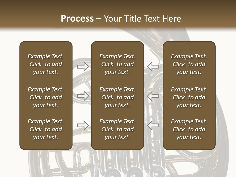 A Gold Brass French Horn Isolated Against A White Background In The Horizontal Format. PowerPoint Template