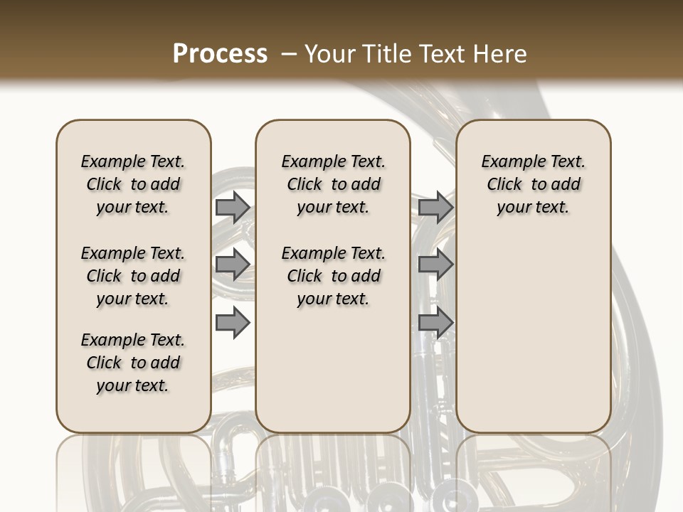 A Gold Brass French Horn Isolated Against A White Background In The Horizontal Format. PowerPoint Template