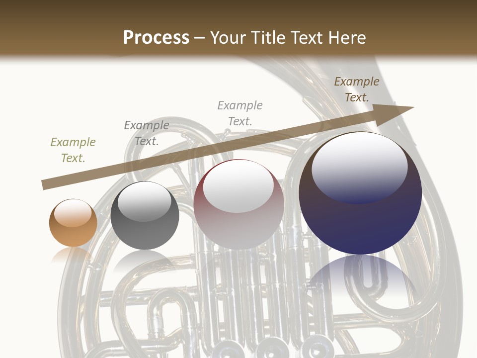 A Gold Brass French Horn Isolated Against A White Background In The Horizontal Format. PowerPoint Template