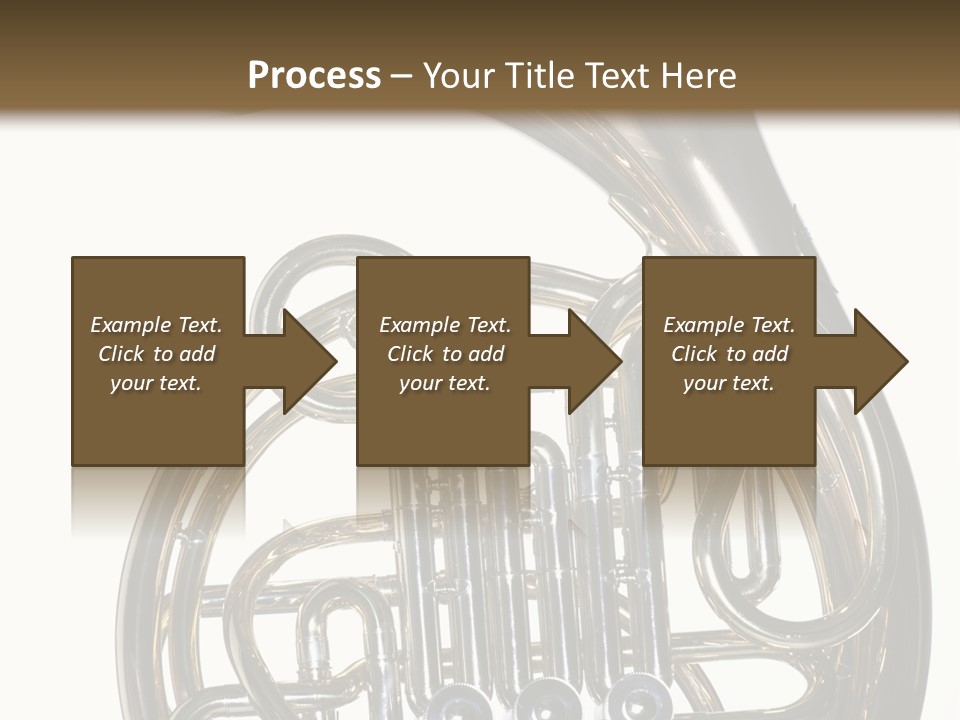 A Gold Brass French Horn Isolated Against A White Background In The Horizontal Format. PowerPoint Template