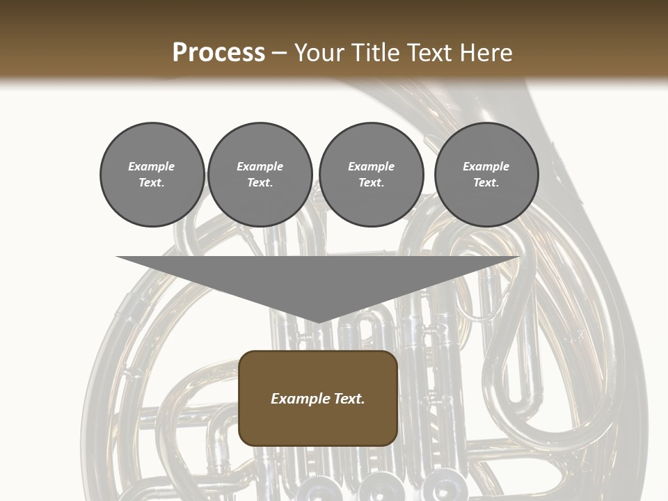 A Gold Brass French Horn Isolated Against A White Background In The Horizontal Format. PowerPoint Template