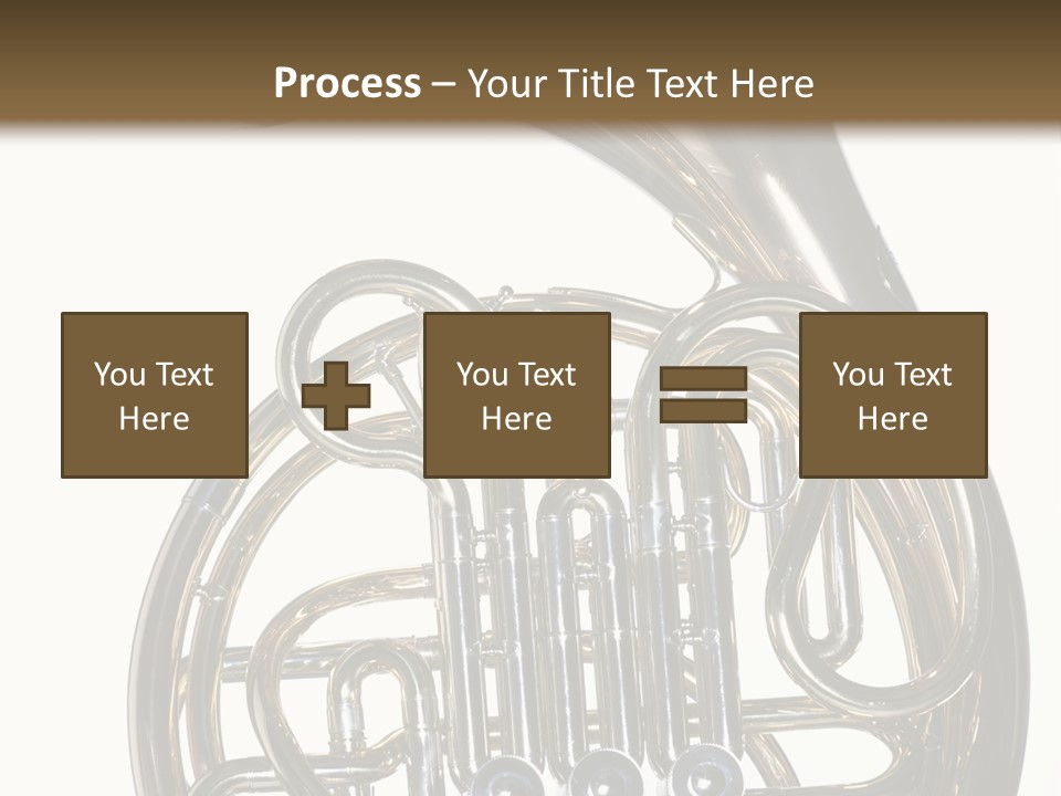 A Gold Brass French Horn Isolated Against A White Background In The Horizontal Format. PowerPoint Template