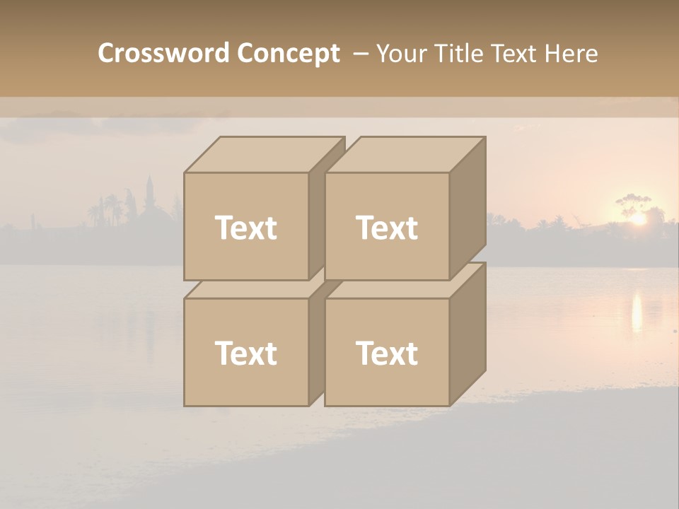 Hala Sultan Tekke Mosque In Cyprus From The Salt Lake PowerPoint Template