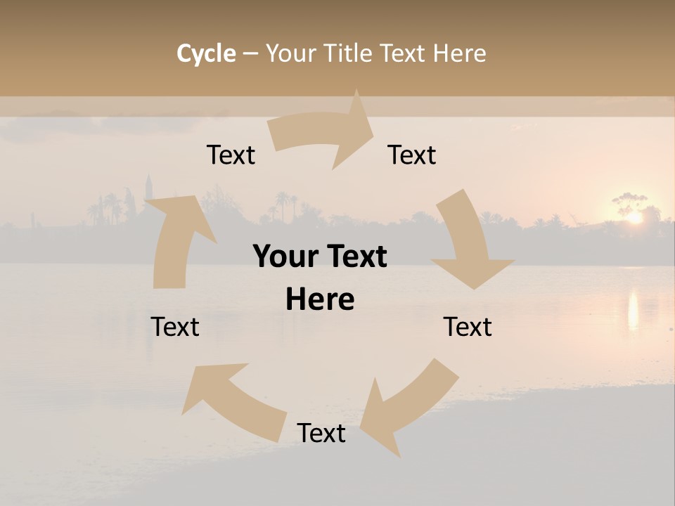 Hala Sultan Tekke Mosque In Cyprus From The Salt Lake PowerPoint Template