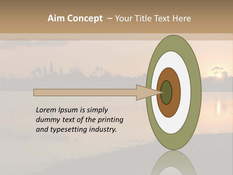 Hala Sultan Tekke Mosque In Cyprus From The Salt Lake PowerPoint Template