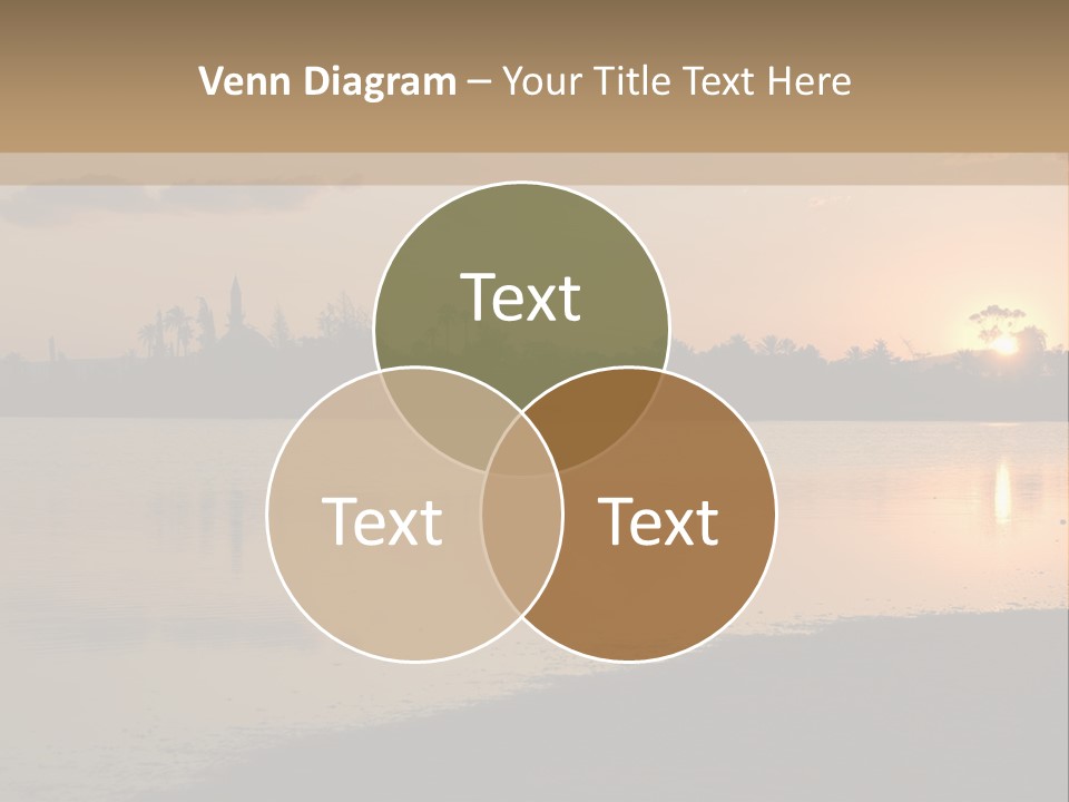 Hala Sultan Tekke Mosque In Cyprus From The Salt Lake PowerPoint Template