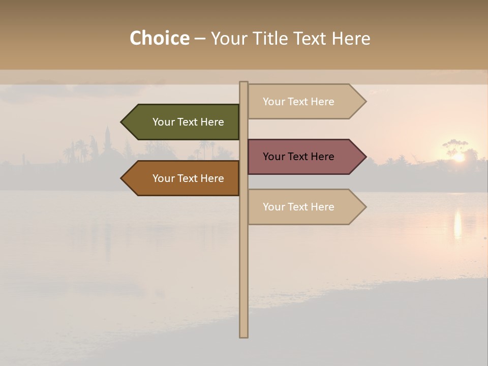 Hala Sultan Tekke Mosque In Cyprus From The Salt Lake PowerPoint Template