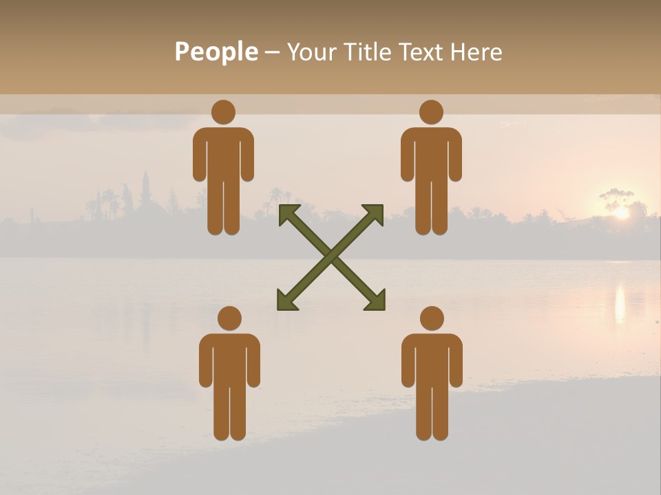 Hala Sultan Tekke Mosque In Cyprus From The Salt Lake PowerPoint Template