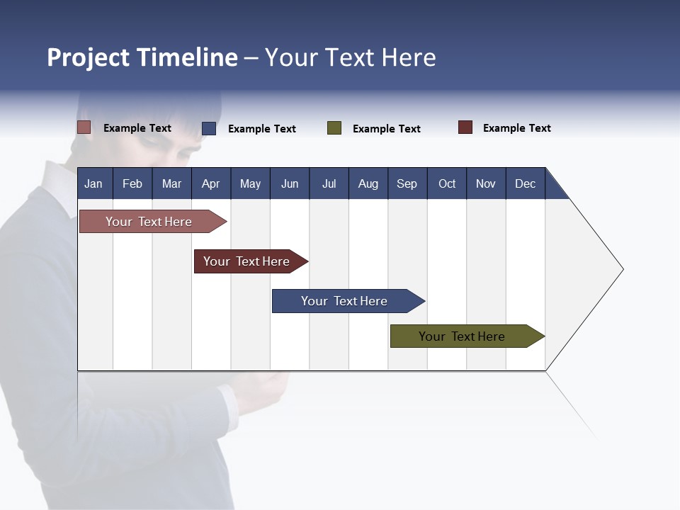 A Man In A Blue Sweater Is Holding A Clipboard PowerPoint Template