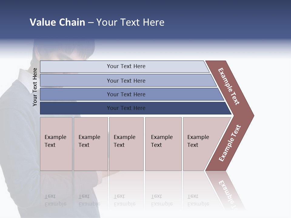 A Man In A Blue Sweater Is Holding A Clipboard PowerPoint Template