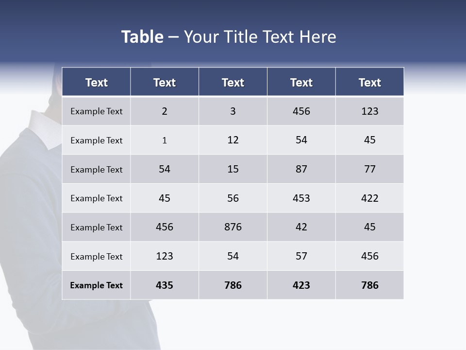 A Man In A Blue Sweater Is Holding A Clipboard PowerPoint Template