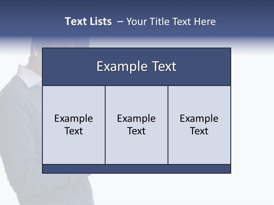A Man In A Blue Sweater Is Holding A Clipboard PowerPoint Template