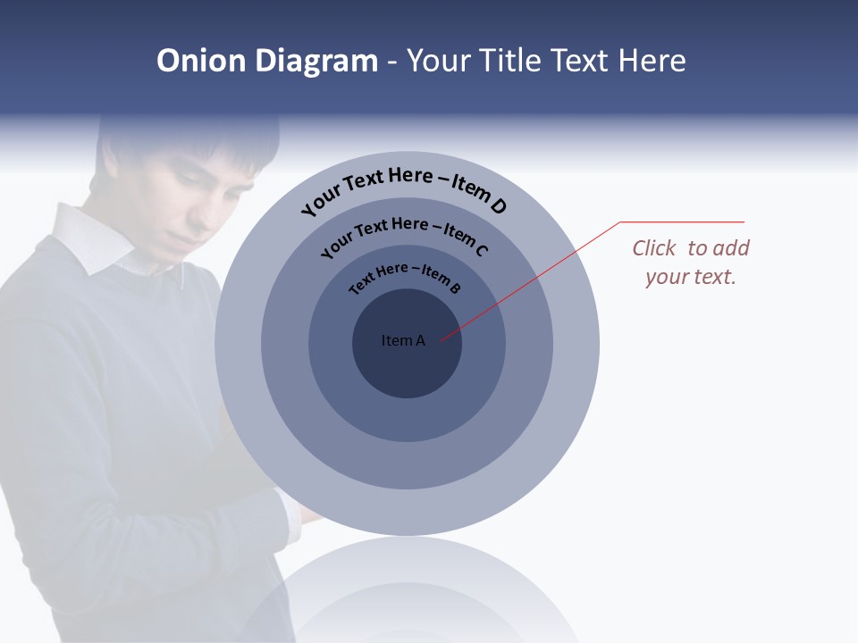 A Man In A Blue Sweater Is Holding A Clipboard PowerPoint Template