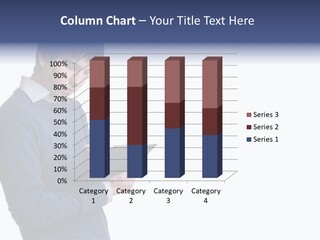 A Man In A Blue Sweater Is Holding A Clipboard PowerPoint Template