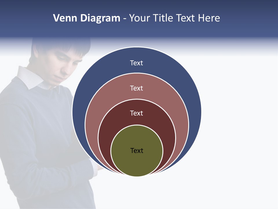 A Man In A Blue Sweater Is Holding A Clipboard PowerPoint Template