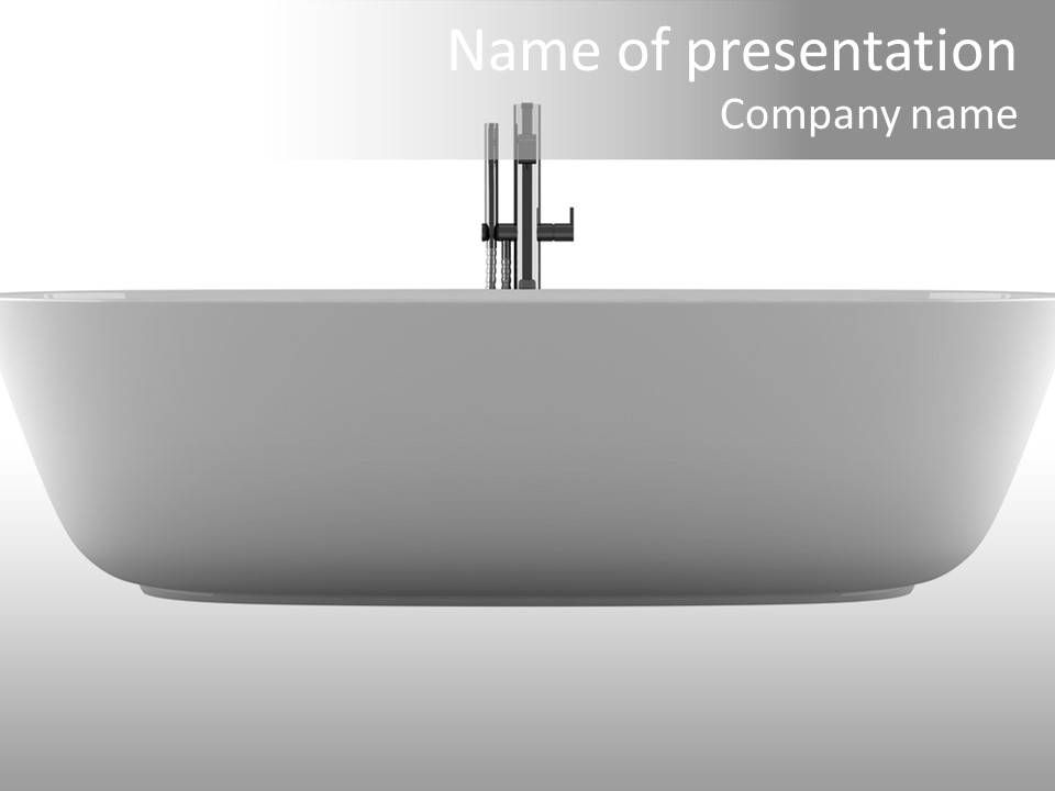 Modern Bathtub Isolated On White Background With Clipping Path PowerPoint Template