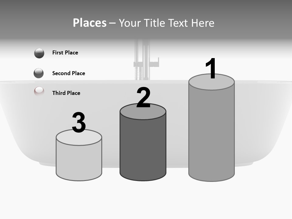 Modern Bathtub Isolated On White Background With Clipping Path PowerPoint Template