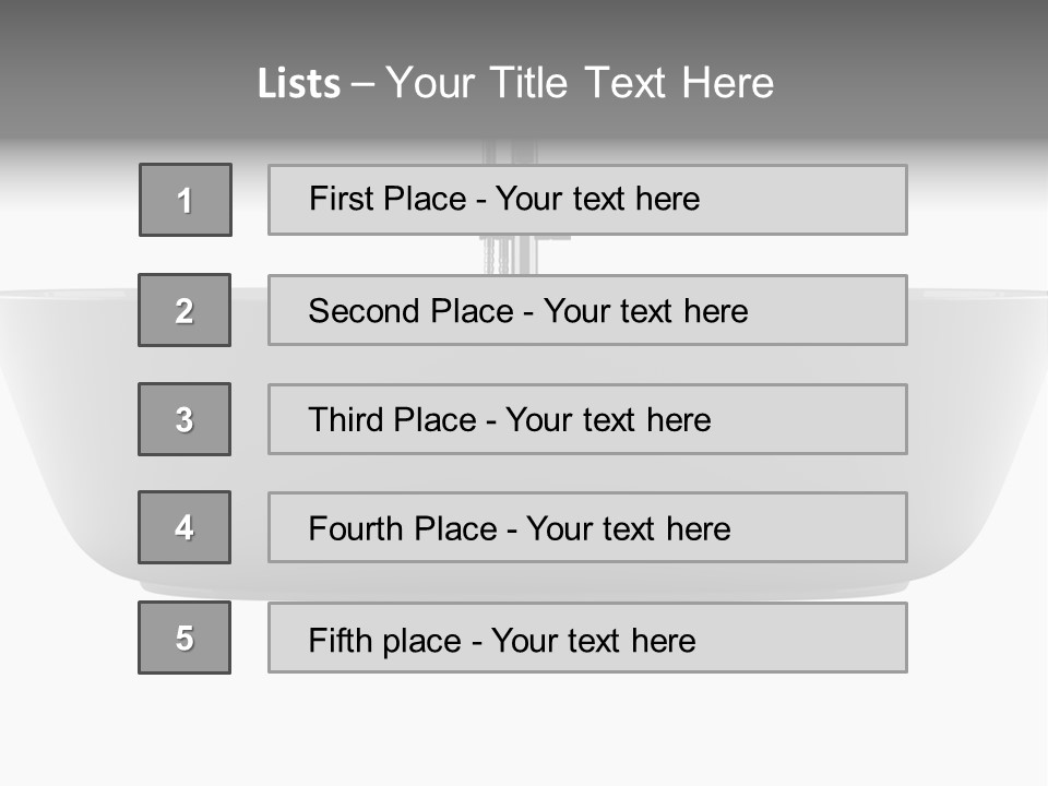 Modern Bathtub Isolated On White Background With Clipping Path PowerPoint Template