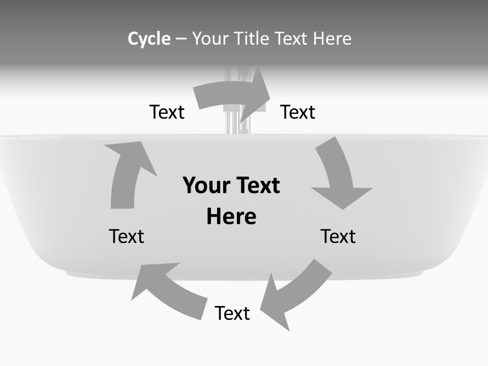 Modern Bathtub Isolated On White Background With Clipping Path PowerPoint Template