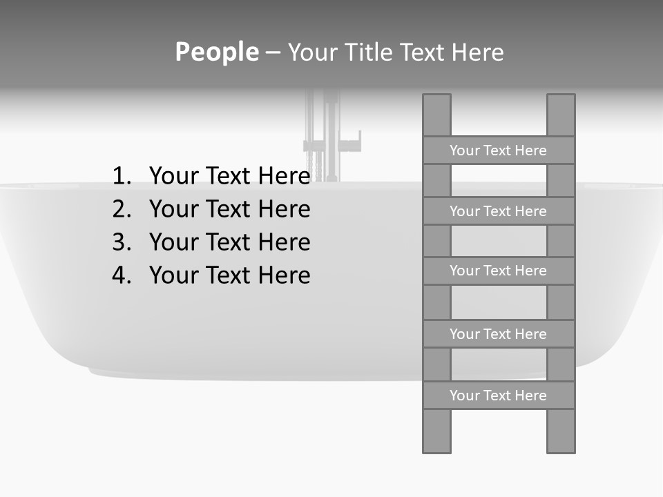 Modern Bathtub Isolated On White Background With Clipping Path PowerPoint Template