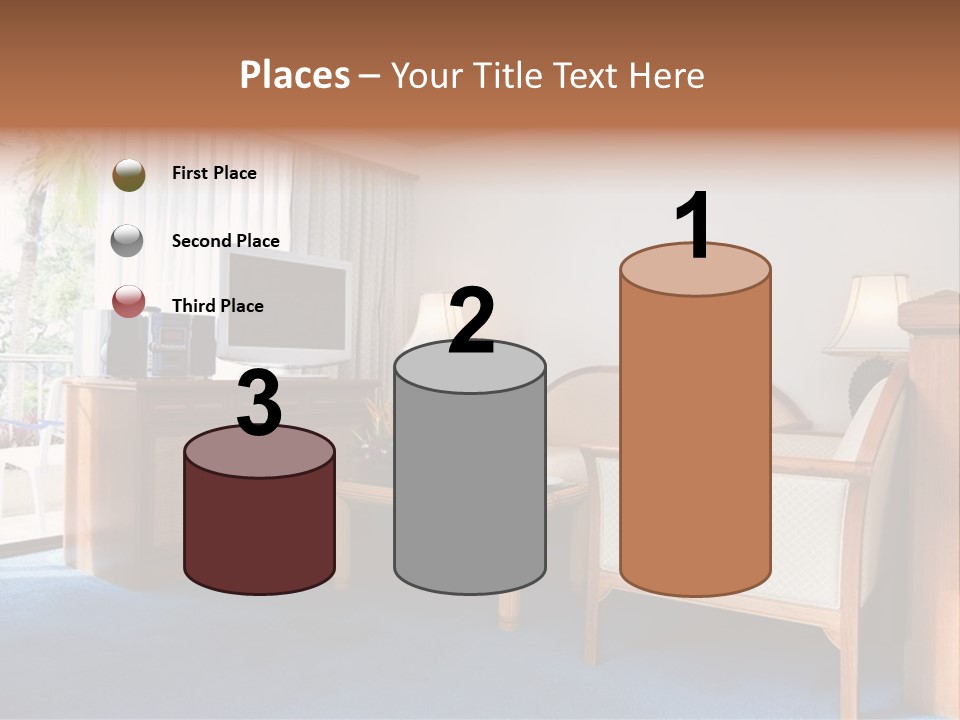 Modern Designer Kitchen With A Granite Island. PowerPoint Template