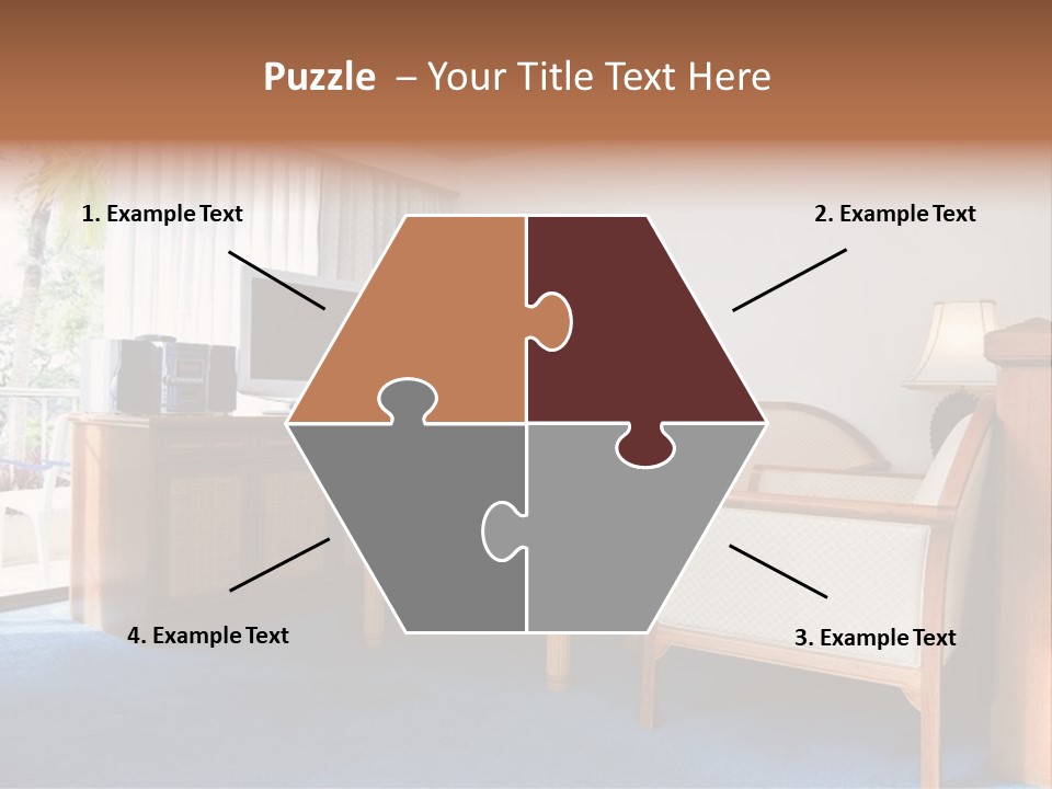 Modern Designer Kitchen With A Granite Island. PowerPoint Template