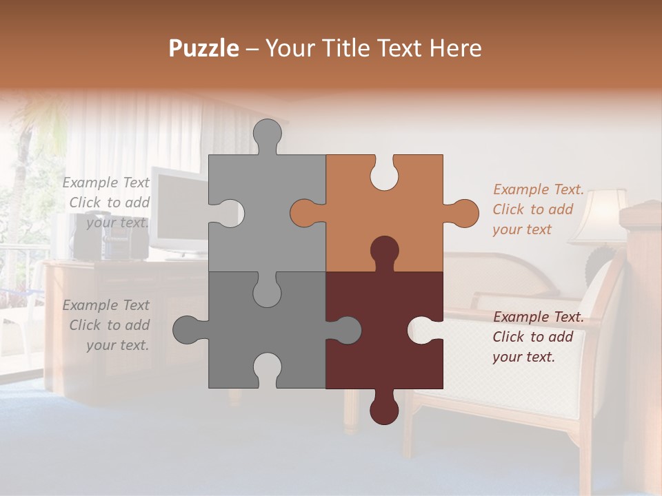 Modern Designer Kitchen With A Granite Island. PowerPoint Template