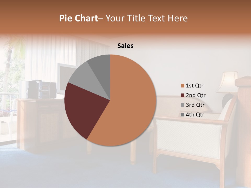 Modern Designer Kitchen With A Granite Island. PowerPoint Template