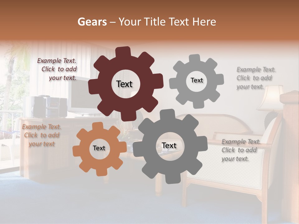 Modern Designer Kitchen With A Granite Island. PowerPoint Template